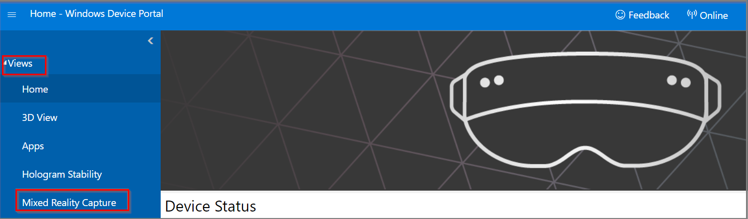 Using the Windows Device Portal - Mixed Reality